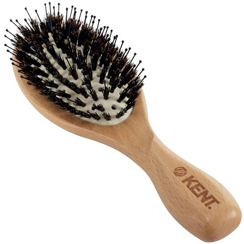Kent LPF1 Pure Flow Oval Cushion Vented Hair Brush – FSC Certified Beech Wood, Natural Boar & Nylon Bristles for Blow-Drying, Detangling, Volume & Curls (Made in England) - görsel 2