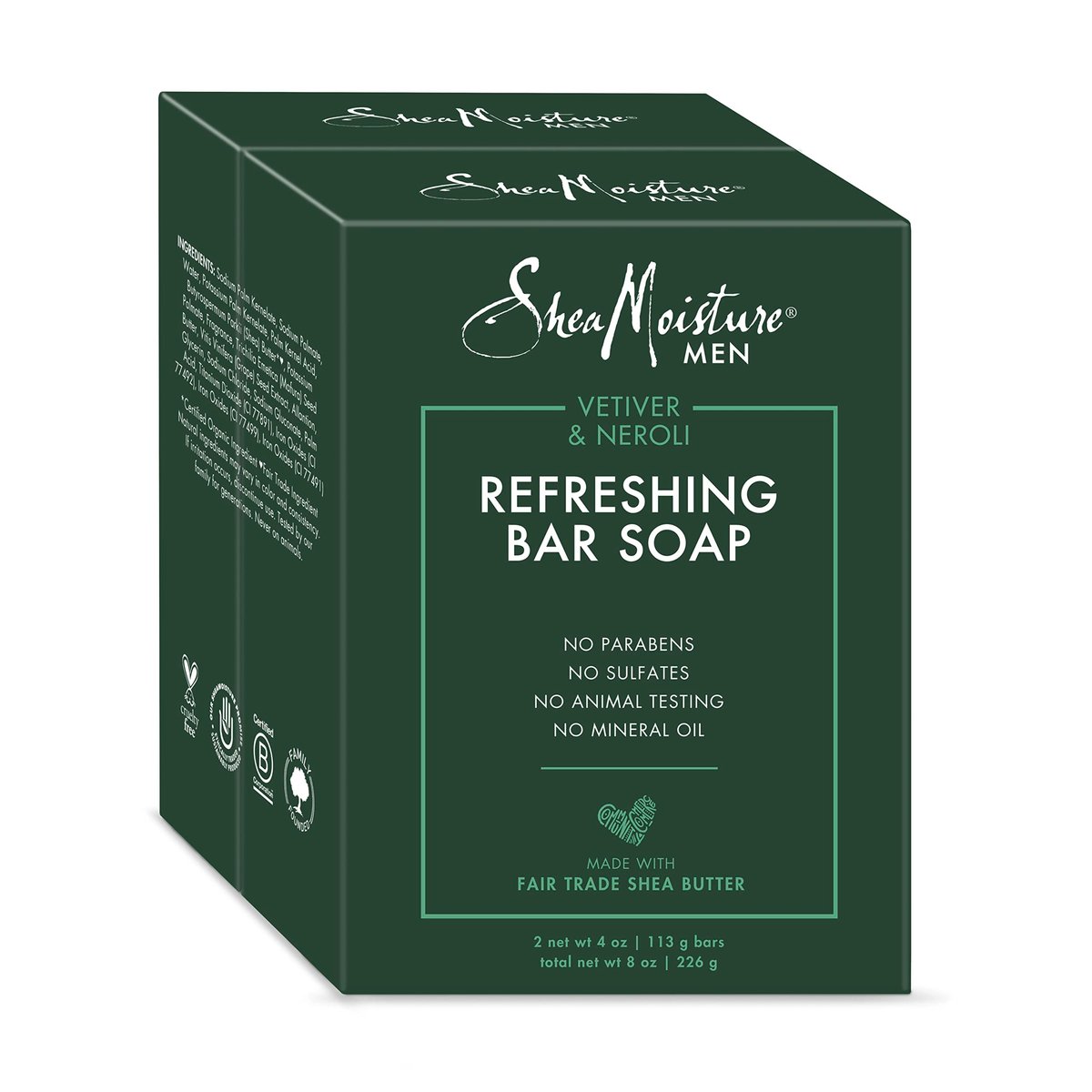 SheaMoisture Men Bar Soap Vetiver & Neroli - 4 Ounce (Pack of 2) - Natural Body Wash for Men - görsel 1