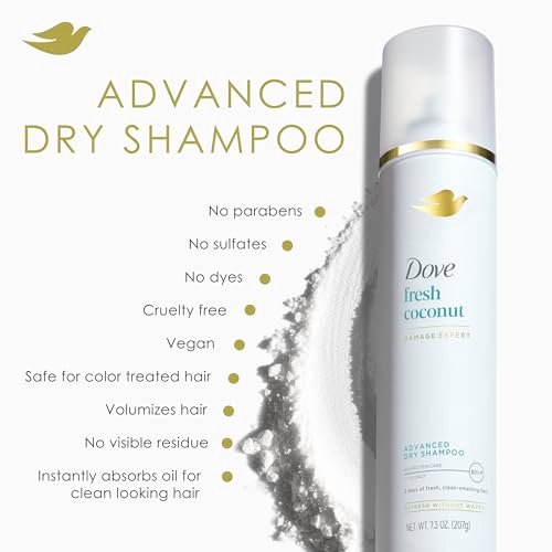 Dove Advanced Dry Shampoo Fresh Coconut - Refresh & Revive Hair Without Water, 7.3 oz - görsel 8