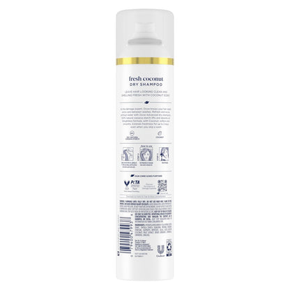 Dove Advanced Dry Shampoo Fresh Coconut - Refresh & Revive Hair Without Water, 7.3 oz