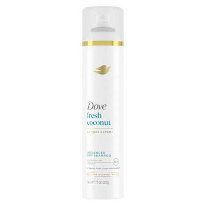 Dove Advanced Dry Shampoo Fresh Coconut - Refresh & Revive Hair Without Water, 7.3 oz