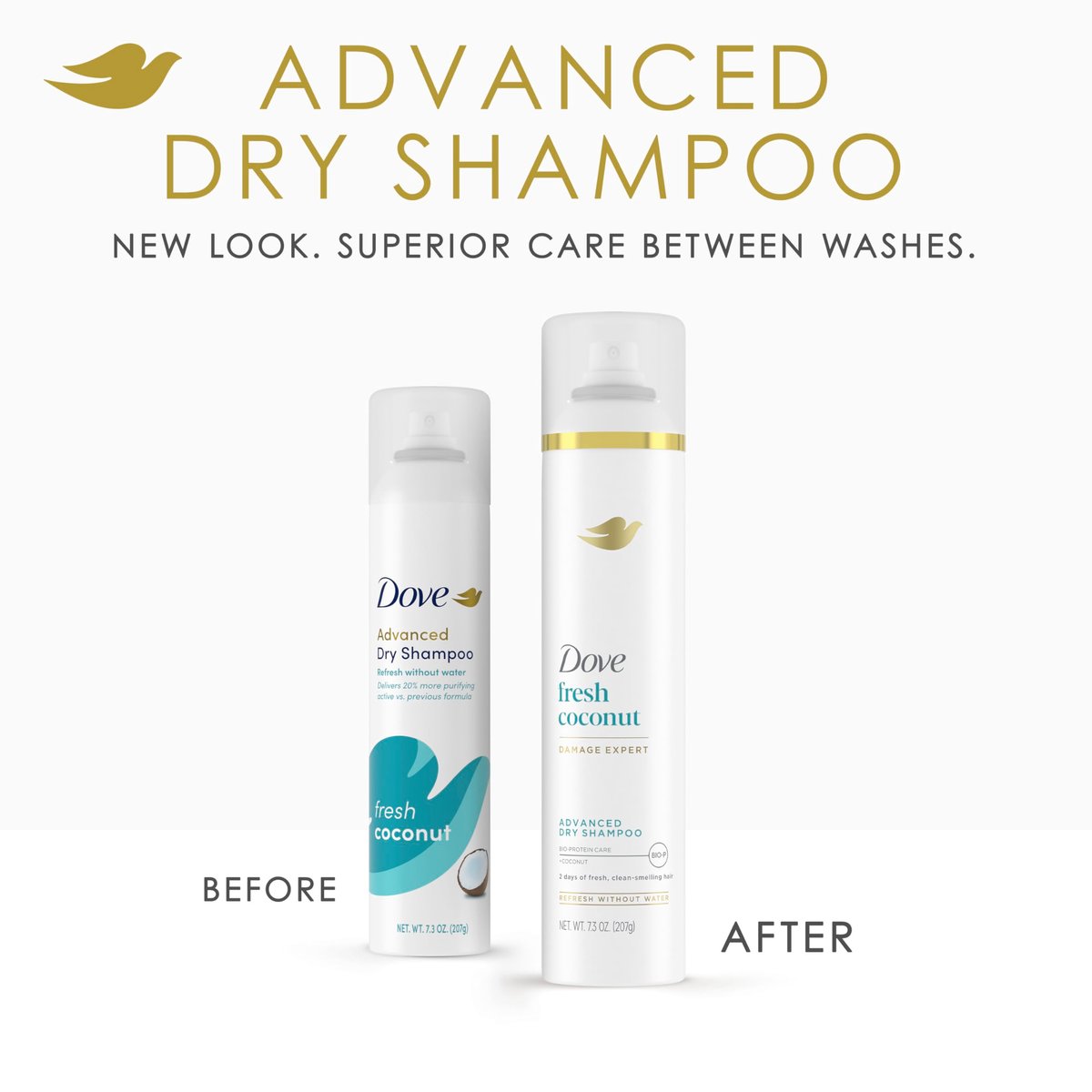 Dove Advanced Dry Shampoo Fresh Coconut - Refresh & Revive Hair Without Water, 7.3 oz - görsel 5