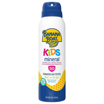 Banana Boat Mineral Kids Sunscreen Continuous Spray SPF 50, 5 oz