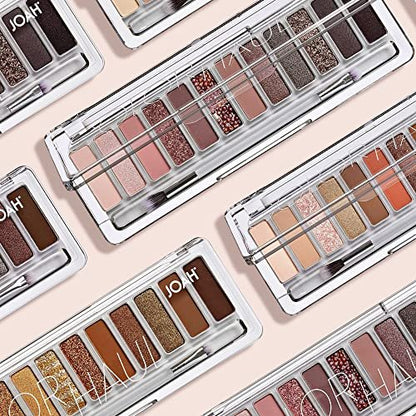 JOAH Color Haul Eyeshadow Palette - Smokeshow - Travel Size Eye Makeup Kit with 12 Highly Pigmented Matte & Shimmer Shades