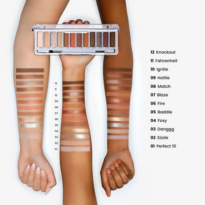 JOAH Color Haul Eyeshadow Palette - Smokeshow - Travel Size Eye Makeup Kit with 12 Highly Pigmented Matte & Shimmer Shades