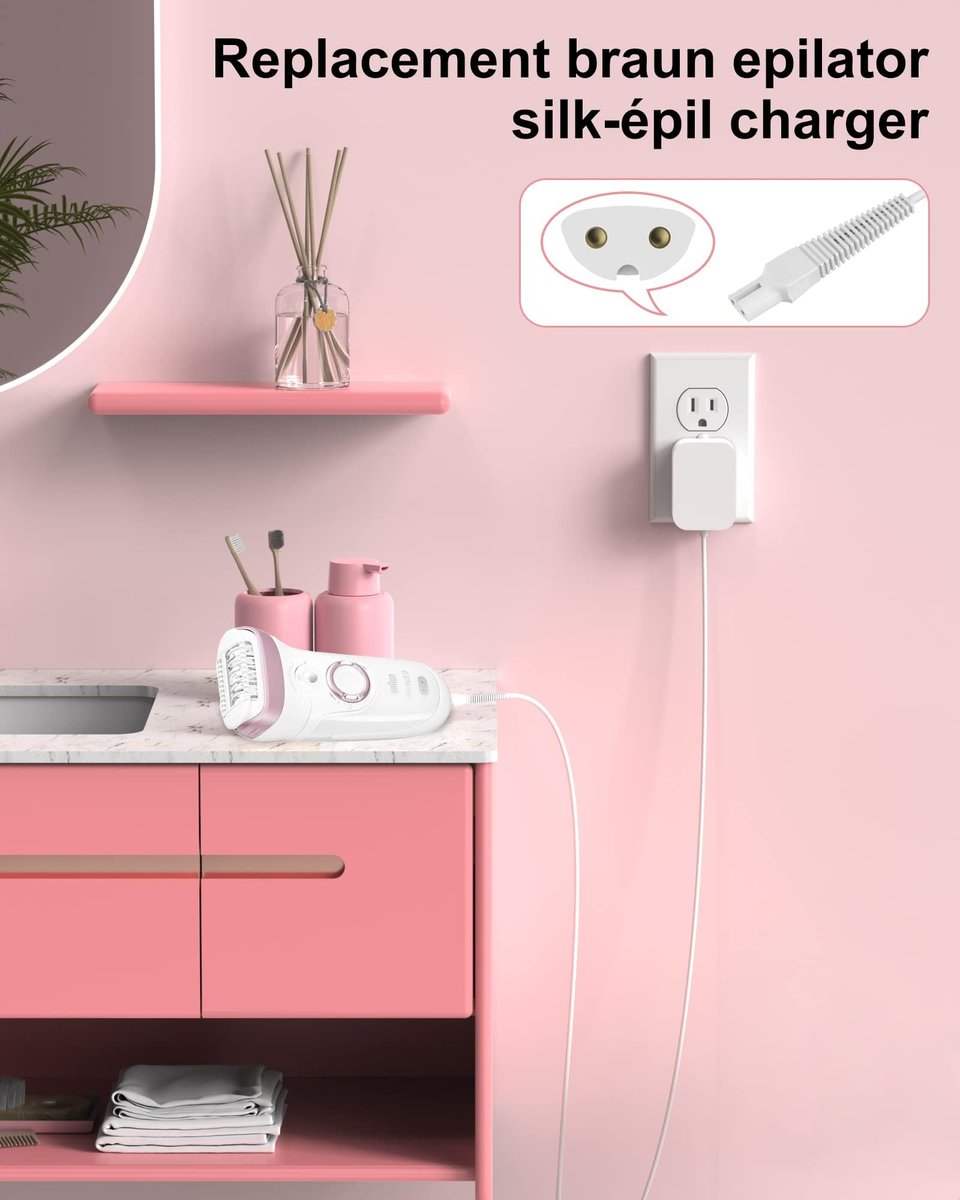 ADRICY Charger Compatible with Braun Silk Epil 9, 7, 5, Facespa Pro 910/911/921 Avelisse