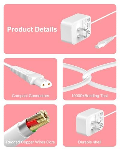 ADRICY Charger Compatible with Braun Silk Epil 9, 7, 5, Facespa Pro 910/911/921 Avelisse