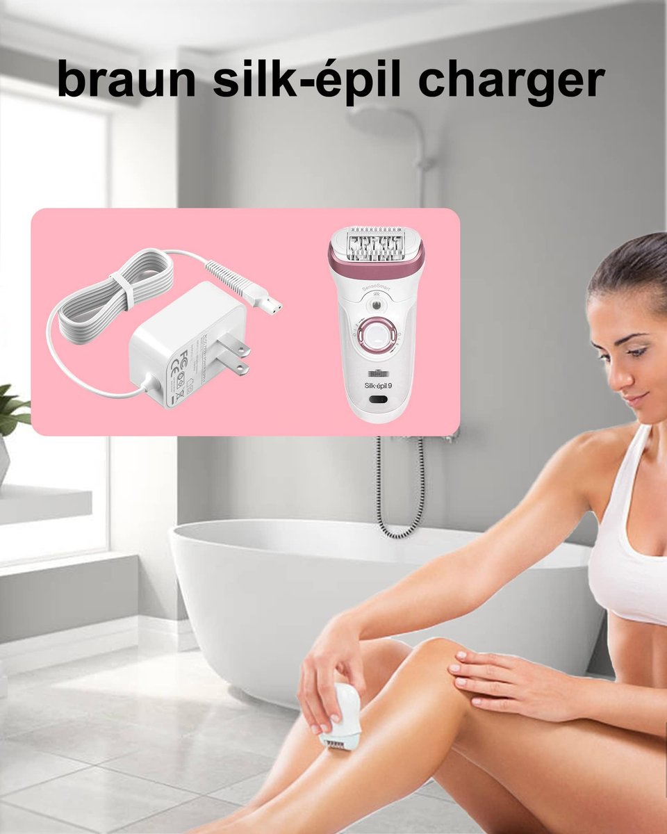 ADRICY Charger Compatible with Braun Silk Epil 9, 7, 5, Facespa Pro 910/911/921 Avelisse