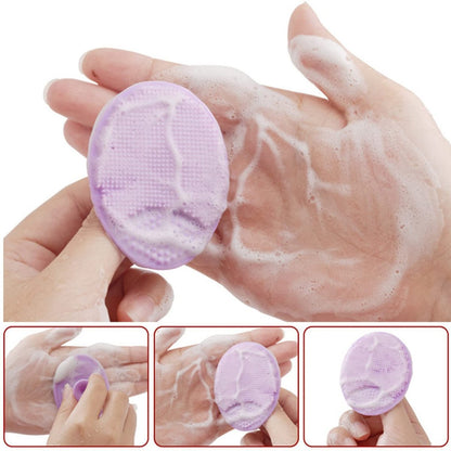 Silicone Facial Cleansing Brush 4 Pack - Soft Face Brush for Blackhead Acne & Pore Care, Manual Exfoliator & Deep Cleaning