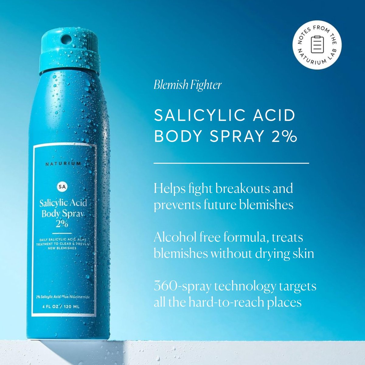 Naturium Salicylic Acid Body Spray 2% - Blemish-Fighting & Pore Treatment with Niacinamide & Encapsulated Salicylic Acid, 4 oz - görsel 7