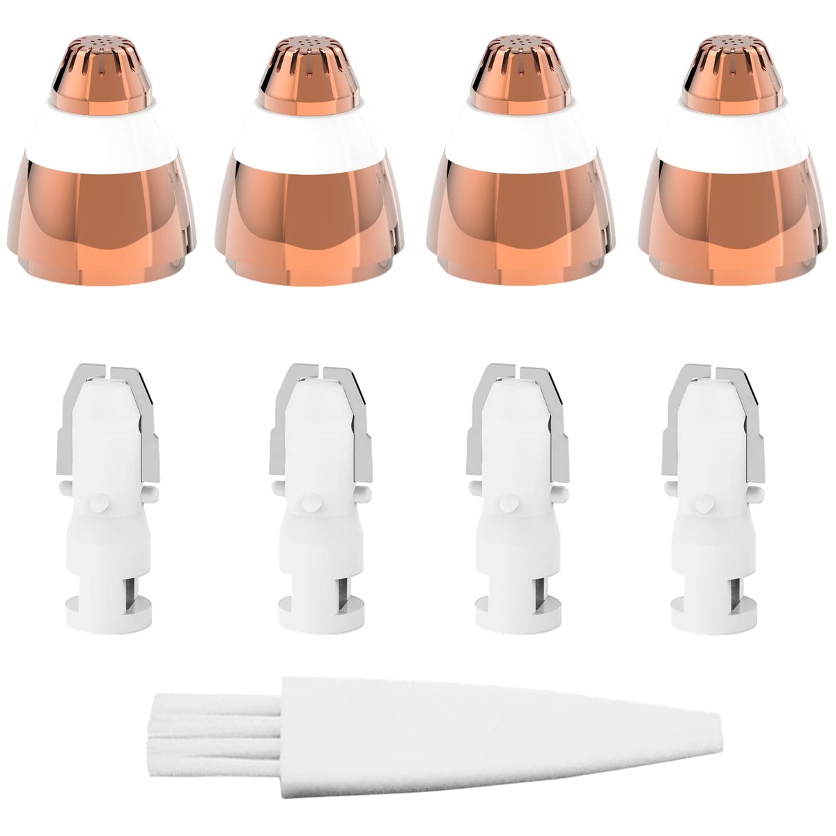 Colordiary Replacement Heads for Finishing Touch Flawless Facial Hair Remover – 4 Painless Blades with Cleaning Brush, Rose Gold - görsel 1