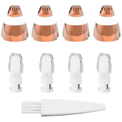 Colordiary Replacement Heads for Finishing Touch Flawless Facial Hair Remover – 4 Painless Blades with Cleaning Brush, Rose Gold