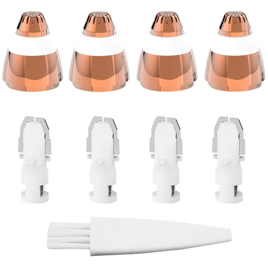 Colordiary Replacement Heads for Finishing Touch Flawless Facial Hair Remover – 4 Painless Blades with Cleaning Brush, Rose Gold