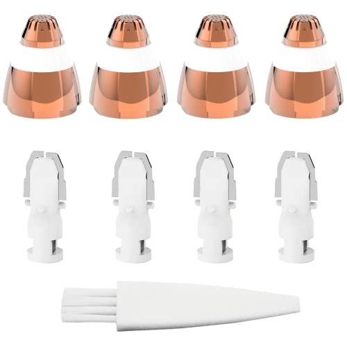 Colordiary Replacement Heads for Finishing Touch Flawless Facial Hair Remover – 4 Painless Blades with Cleaning Brush, Rose Gold - görsel 2