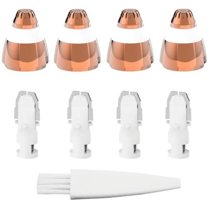 Colordiary Replacement Heads for Finishing Touch Flawless Facial Hair Remover – 4 Painless Blades with Cleaning Brush, Rose Gold