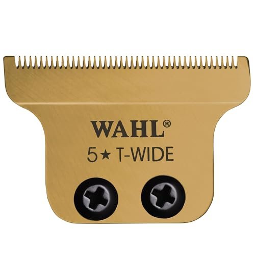 Wahl Professional T-Wide Gold Plated Bladeset – Adjustable Zero-Overlap, DLC & Titanium Coated, Fits Cordless Detailer Li Avelisse