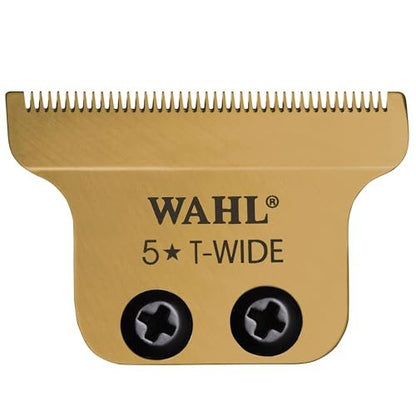 Wahl Professional T-Wide Gold Plated Bladeset – Adjustable Zero-Overlap, DLC & Titanium Coated, Fits Cordless Detailer Li Avelisse