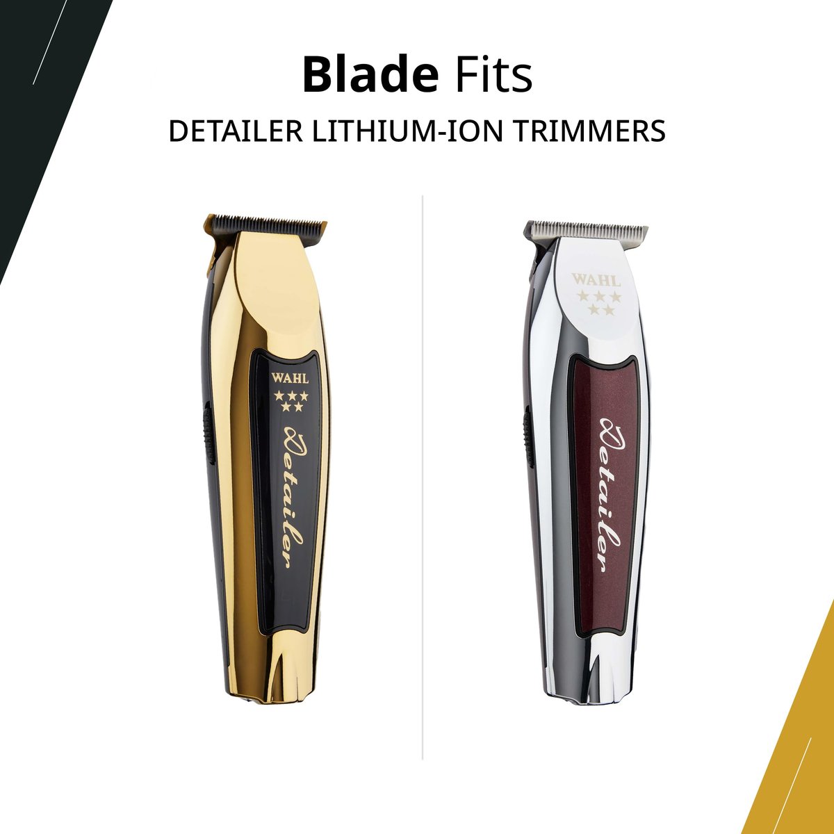 Wahl Professional T-Wide Gold Plated Bladeset – Adjustable Zero-Overlap, DLC & Titanium Coated, Fits Cordless Detailer Li Avelisse