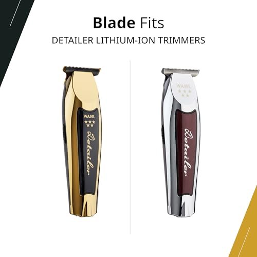 Wahl Professional T-Wide Gold Plated Bladeset – Adjustable Zero-Overlap, DLC & Titanium Coated, Fits Cordless Detailer Li Avelisse