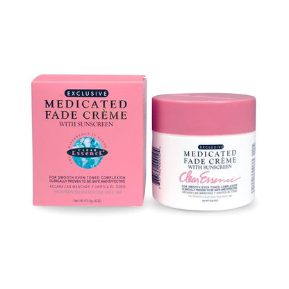 Clear Essence Exclusive Medicated Fade Creme with Sunscreen - Fade Cream for Dark Spots - Beauty Cream for Glowing Skin Complexion - Skin Care (4 Oz.)