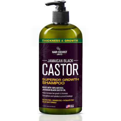 Hair Chemist Superior Growth Jamaican Black Castor Shampoo 33.8 oz - Sulfate Free Natural Shampoo for Hair Growth Avelisse