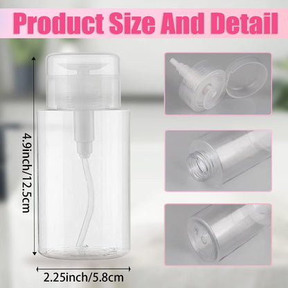3 Pack Push Down Pump Dispenser Empty Push – Versatile Use: Perfect for nail polish remover, micellar water, – Image 5