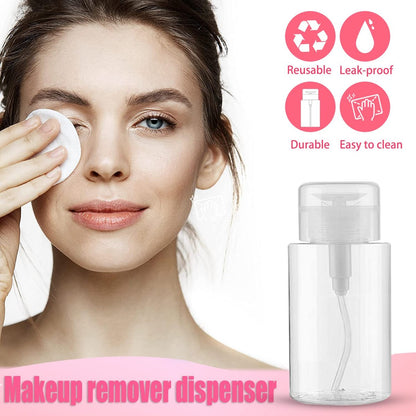 3 Pack Push Down Pump Dispenser Empty Push – Clear Plastic Construction: Made from sturdy, lightweight plastic, – Image 3