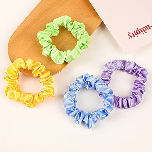 Ivyu Satin Silk Hair Ties - 20 Pack Mini Scrunchies for Women & Girls, Gentle Elastic Hair Bands for Thick Curly Hair, Ponytail Holders That Don't Break Hair - görsel 8
