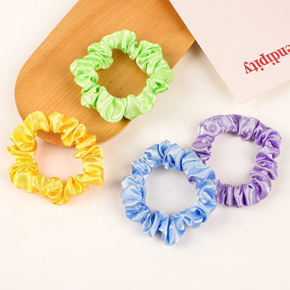 Ivyu Satin Silk Hair Ties - 20 Pack Mini Scrunchies for Women & Girls, Gentle Elastic Hair Bands for Thick Curly Hair, Ponytail Holders That Don't Break Hair