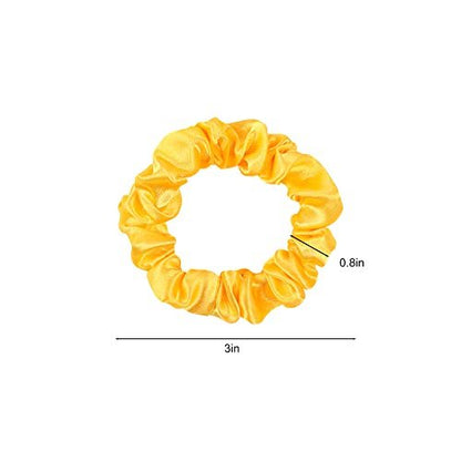 Ivyu Satin Silk Hair Ties - 20 Pack Mini Scrunchies for Women & Girls, Gentle Elastic Hair Bands for Thick Curly Hair, Ponytail Holders That Don't Break Hair