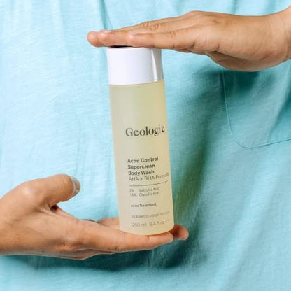 Geologie Acne Control Body Wash – Exfoliating AHA + BHA Cleanser for Men & Women, Reduces Bacne & Body Breakouts, Salicylic Acid + Glycolic Acid, 8.4 Fl Oz Avelisse