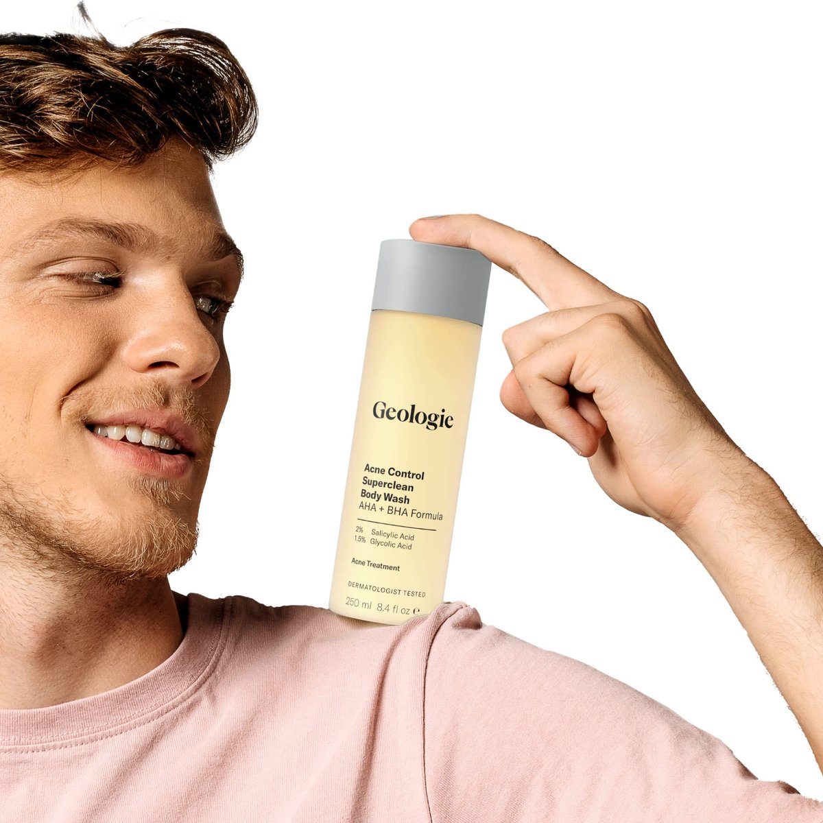Geologie Acne Control Body Wash – Exfoliating AHA + BHA Cleanser for Men & Women, Reduces Bacne & Body Breakouts, Salicylic Acid + Glycolic Acid, 8.4 Fl Oz Avelisse