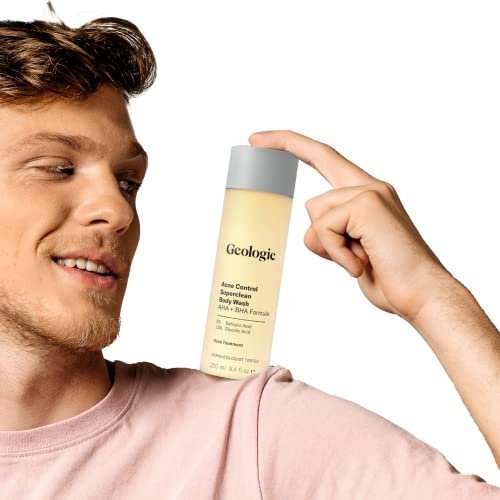 Geologie Acne Control Body Wash – Exfoliating AHA + BHA Cleanser for Men & Women, Reduces Bacne & Body Breakouts, Salicylic Acid + Glycolic Acid, 8.4 Fl Oz Avelisse