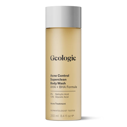 Geologie Acne Control Body Wash – Exfoliating AHA + BHA Cleanser for Men & Women, Reduces Bacne & Body Breakouts, Salicylic Acid + Glycolic Acid, 8.4 Fl Oz Avelisse