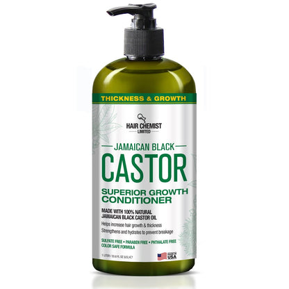 Hair Chemist Superior Growth Jamaican Black Castor Shampoo & Conditioner Set (2 x 33.8 oz) - Nourishing Hair Growth Duo Avelisse