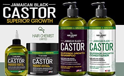 Hair Chemist Superior Growth Jamaican Black Castor Shampoo & Conditioner Set (2 x 33.8 oz) - Nourishing Hair Growth Duo Avelisse