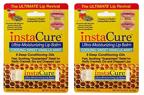 InstaCure 4-Pack Lip Balm Set: Vanilla Bean & Vitamin E, Peppermint & Vitamin E, Sweet Vanilla Mint Lip Repair with Manuka Honey – Ultra-Moisturizing Lip Balm for Chapped, Dry & Cracked Lips - görsel 9