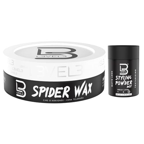 L3 Level 3 Spider Wax - Long Lasting Strong Hold Hair Wax for Men - 5 oz Avelisse