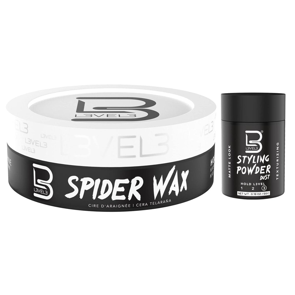 L3 Level 3 Spider Wax - Long Lasting Strong Hold Hair Wax for Men - 5 oz Avelisse