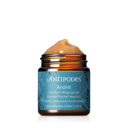ANTIPODES Anoint H2O De-Puffing Eye Gel - 30 ML | Hydrating Eye Treatment for Puffiness & Dark Circles