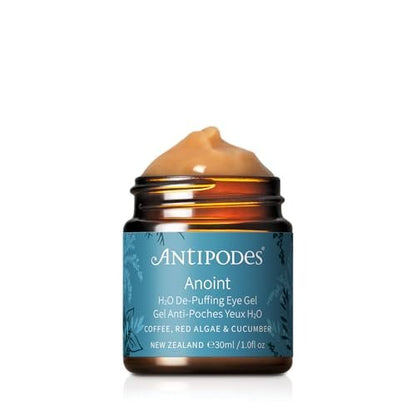 ANTIPODES Anoint H2O De-Puffing Eye Gel - 30 ML | Hydrating Eye Treatment for Puffiness & Dark Circles
