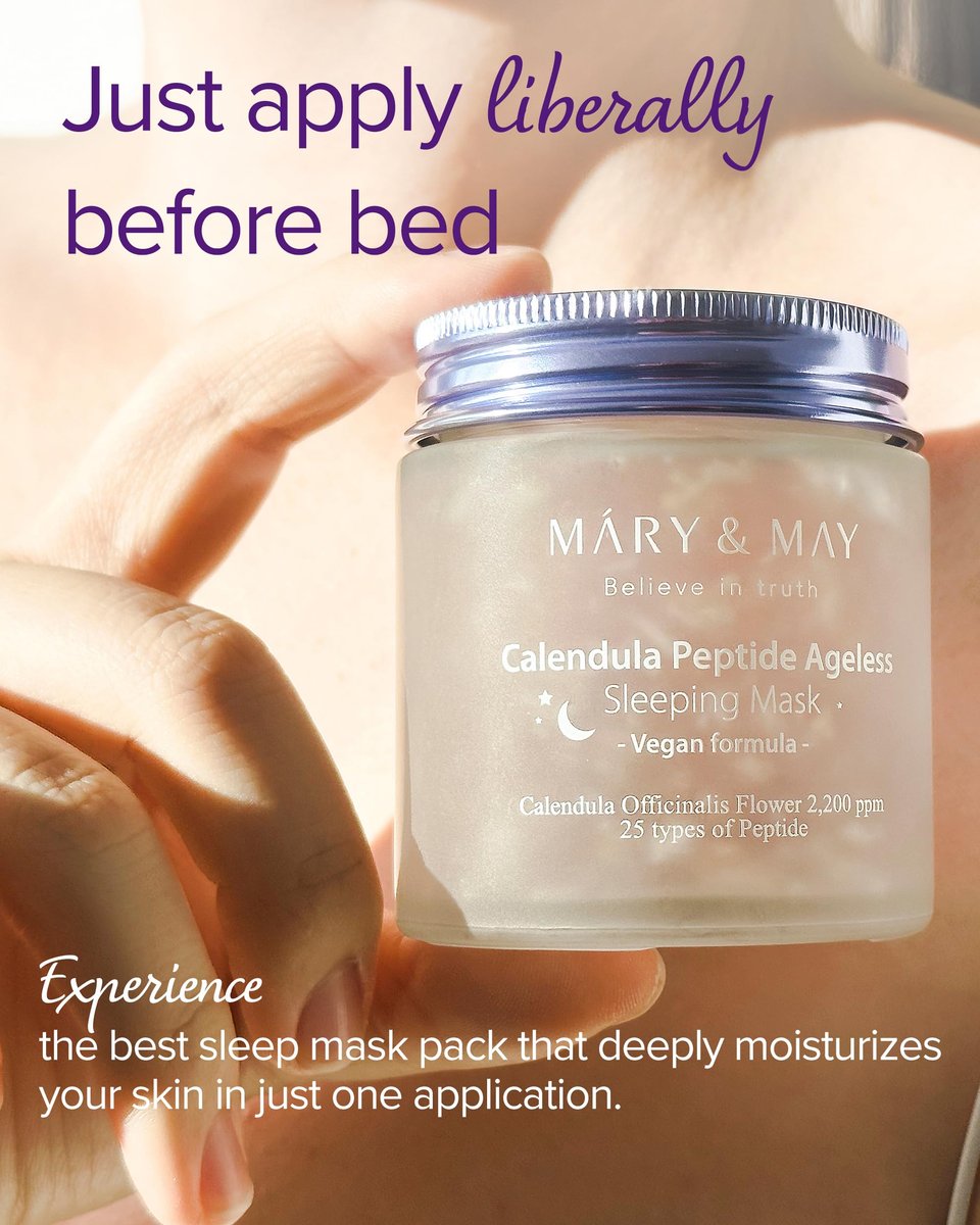 Mary&May Vegan Calendula Peptide Ageless Sleeping Mask – Overnight Hydrating Gel Face Mask with Real Calendula Petals & 25 Peptides, Ceramide, Hyaluronic Acid – Soothing 3.7 fl oz - görsel 7