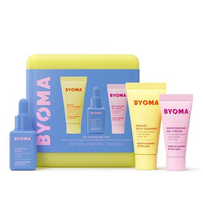BYOMA So Hydrating Set – Barrier Repair Skincare Trio for Dry Skin | Creamy Jelly Cleanser, Hydrating Serum & Ceramide Moisturizer | Alcohol-Free Anti-Wrinkle Routine (30ml + 15ml + 15ml)