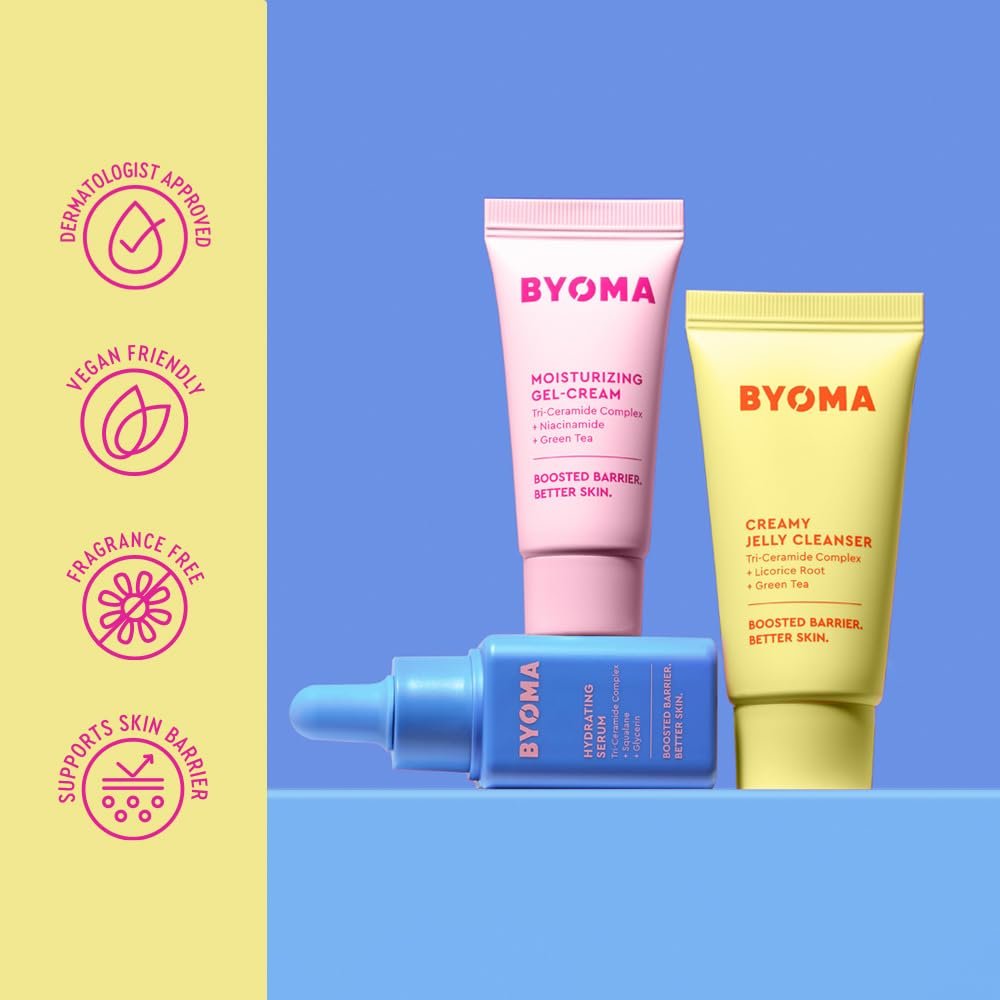 BYOMA So Hydrating Set – Barrier Repair Skincare Trio for Dry Skin | Creamy Jelly Cleanser, Hydrating Serum & Ceramide Moisturizer | Alcohol-Free Anti-Wrinkle Routine (30ml + 15ml + 15ml) - görsel 11