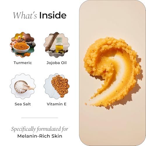 GLO Melanin Turmeric Scrub for Dark Spots – Brightening Body Scrub for Inner Thighs, Bikini Area, Underarms – Natural Exfoliating Face & Body Scrub (7 oz) - görsel 7