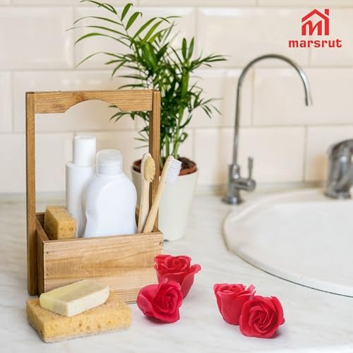 Marsrut 81Pcs Bath Soap Rose Flower - Scented Red Rose Petal Soap for Valentine's Day, Wedding, Anniversary, Birthday Gift for Her Avelisse