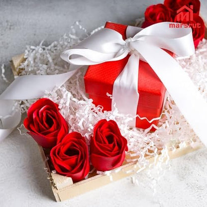Marsrut 81Pcs Bath Soap Rose Flower - Scented Red Rose Petal Soap for Valentine's Day, Wedding, Anniversary, Birthday Gift for Her Avelisse