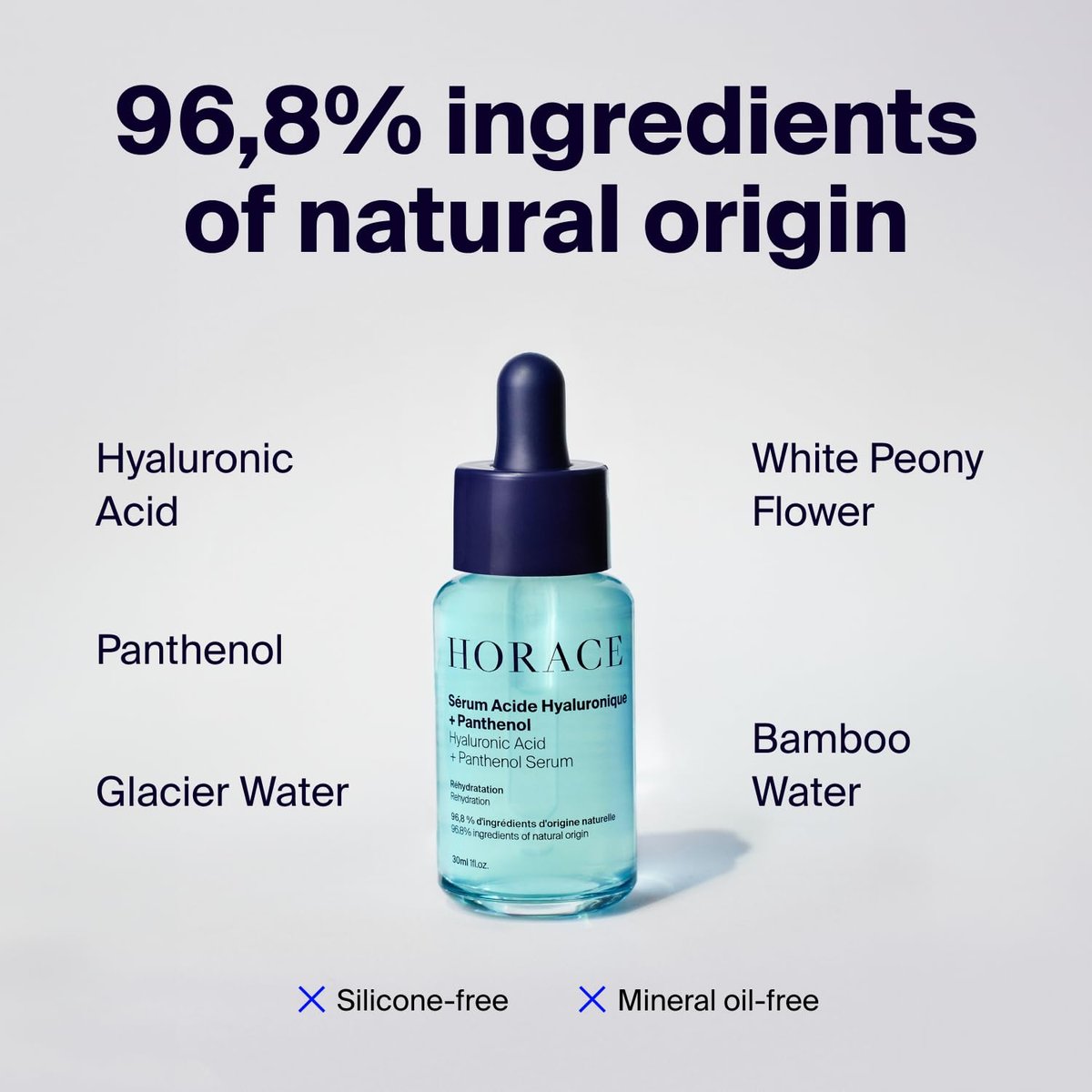 HORACE Hyaluronic Acid + Panthenol Face Serum for Men – Advanced Moisturising Facial Treatment for Dry Skin, Dehydration Lines, and Elasticity – Vegan Skincare for All Skin Types – Unscented, 30ml Avelisse