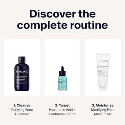 HORACE Hyaluronic Acid + Panthenol Face Serum for Men – Advanced Moisturising Facial Treatment for Dry Skin, Dehydration Lines, and Elasticity – Vegan Skincare for All Skin Types – Unscented, 30ml Avelisse