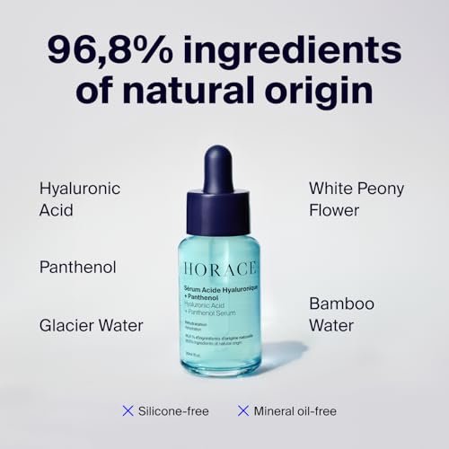 HORACE Hyaluronic Acid + Panthenol Face Serum for Men – Advanced Moisturising Facial Treatment for Dry Skin, Dehydration Lines, and Elasticity – Vegan Skincare for All Skin Types – Unscented, 30ml Avelisse